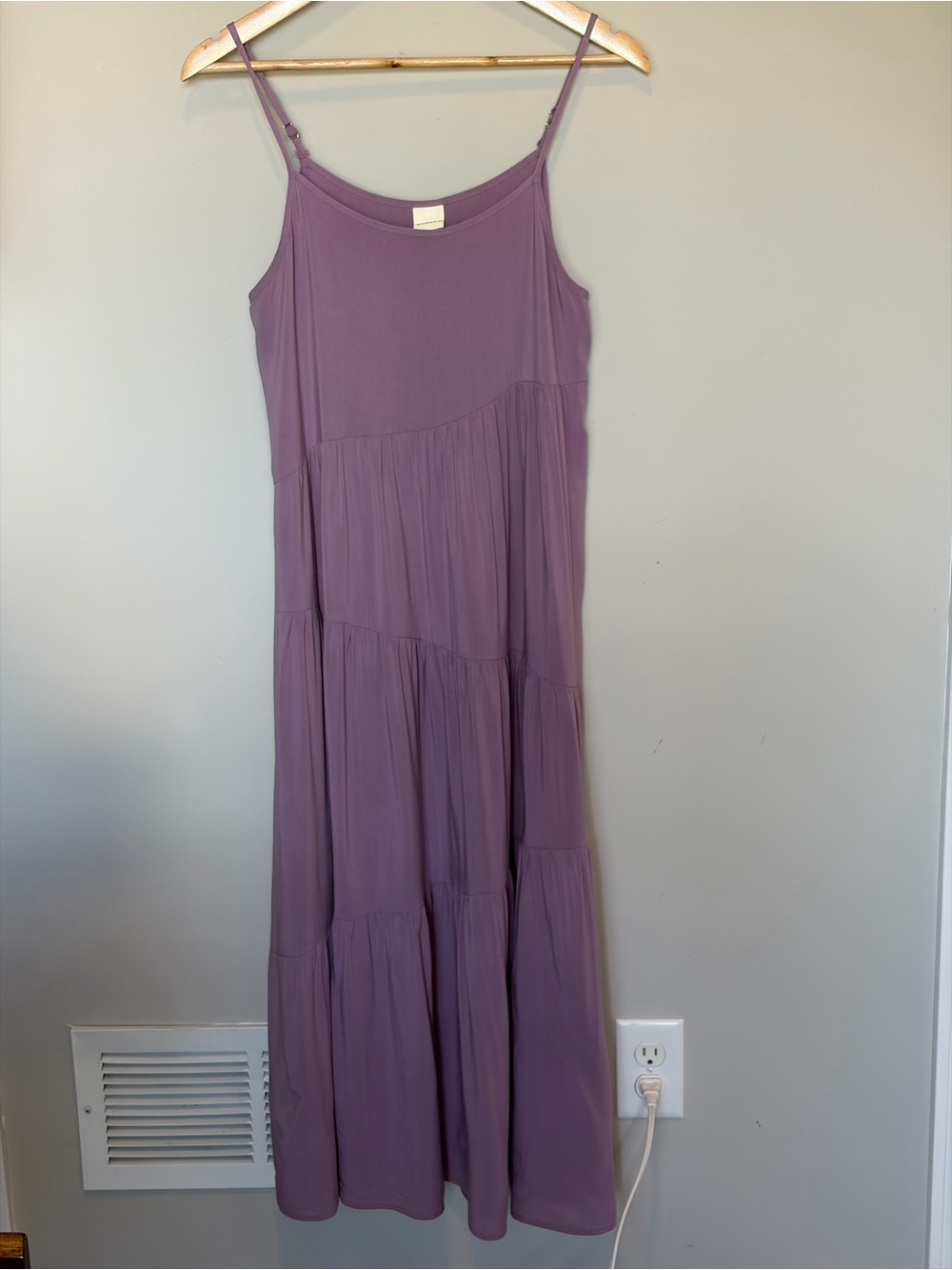 Sleeveless Tiered Maxi Dress in Lavender with Adjustable Straps